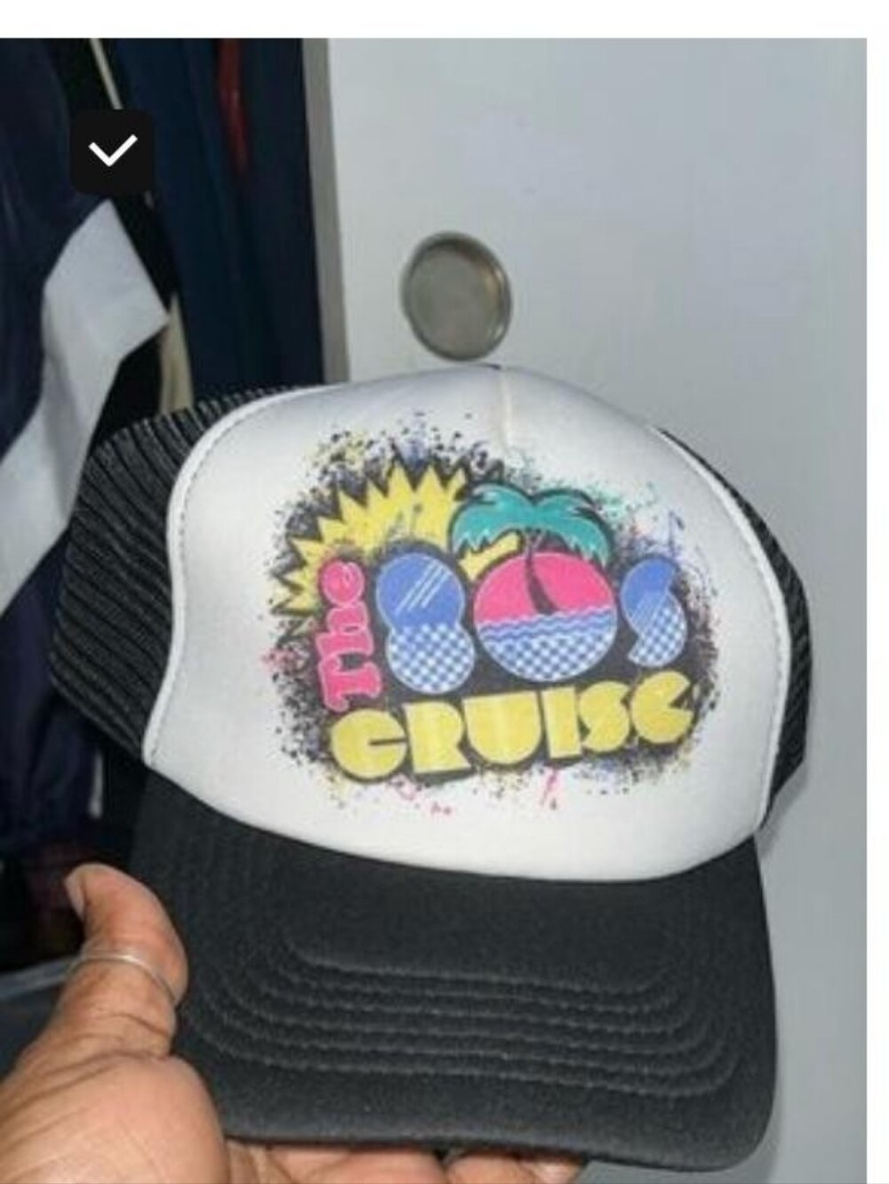 Trucker Hat with Colorful 'The 80s Cruise' Graphic